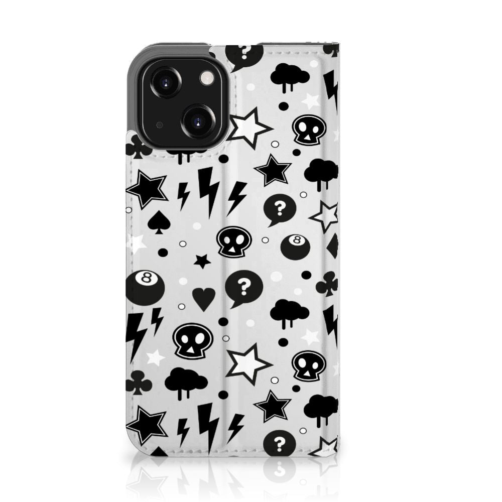 Mobiel BookCase iPhone 13 Mini Silver Punk - B2C Telecom