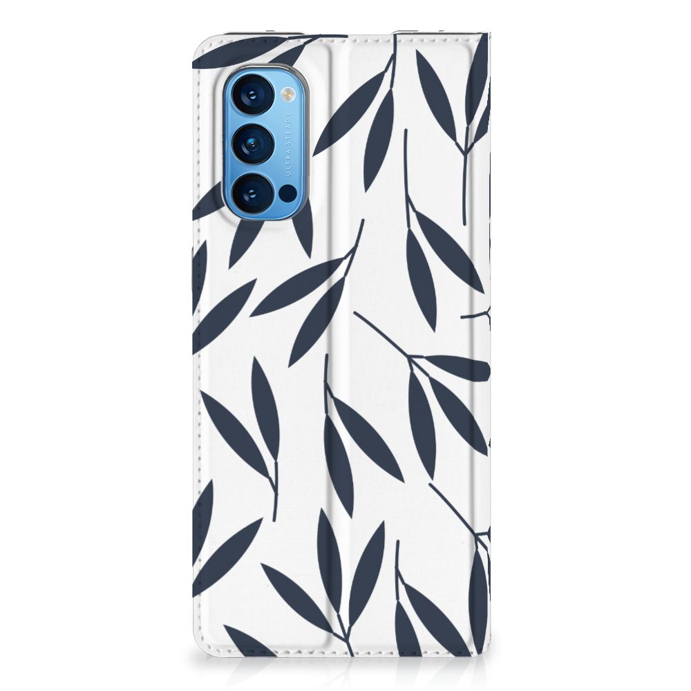 OPPO Reno4 Pro 5G Smart Cover Leaves Blue - B2C Telecom