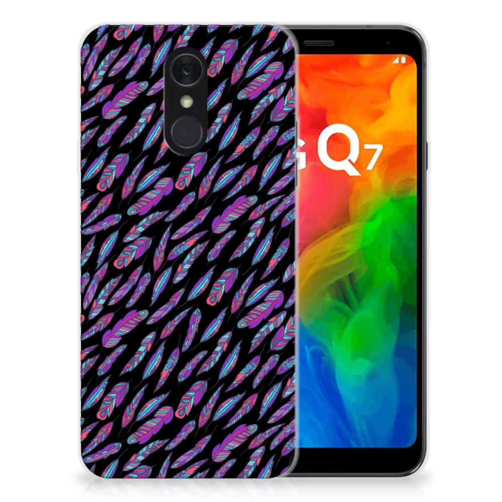 LG Q7 TPU bumper Feathers Color