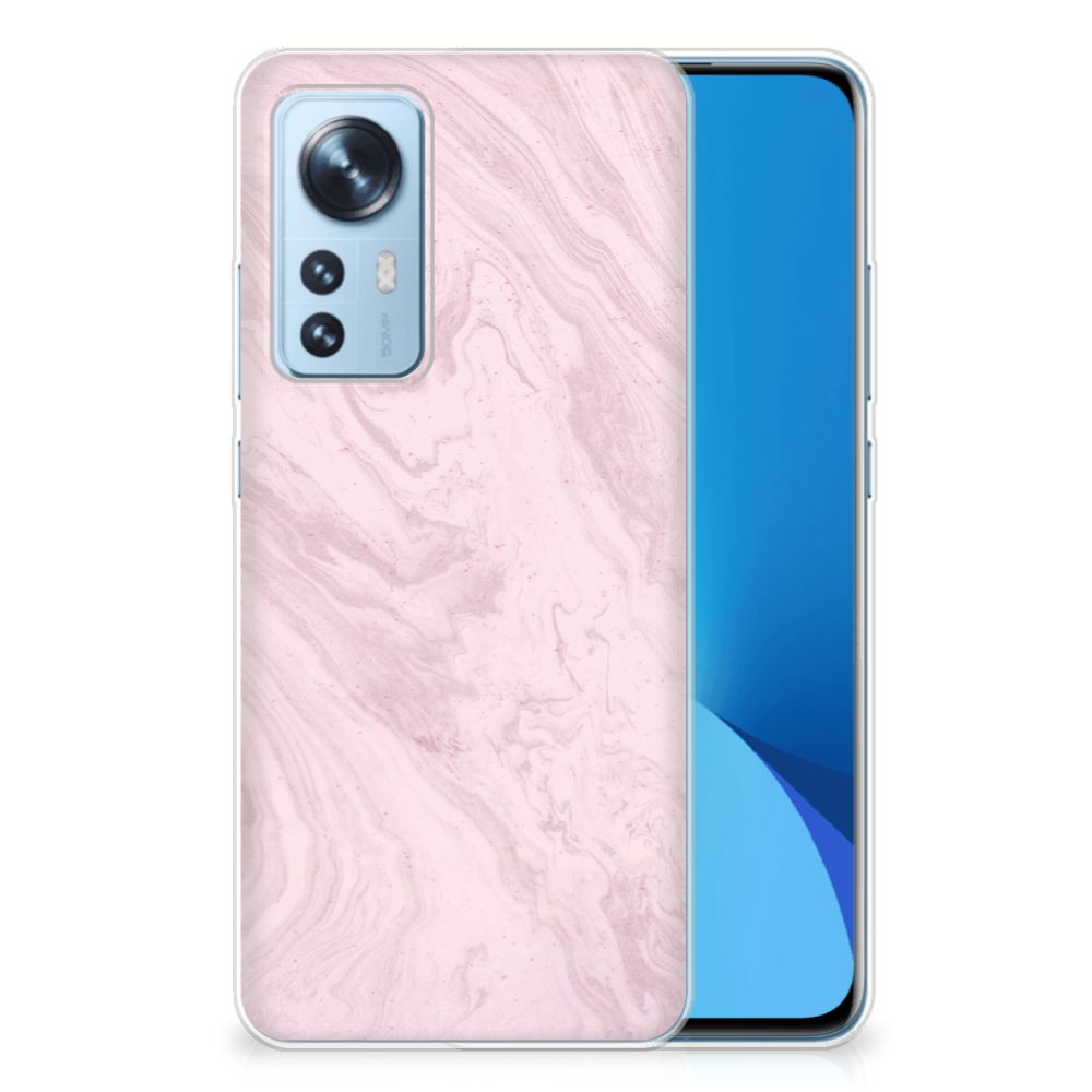 Xiaomi 12 | 12X TPU Siliconen Hoesje Marble Pink - Origineel Cadeau Vriendin