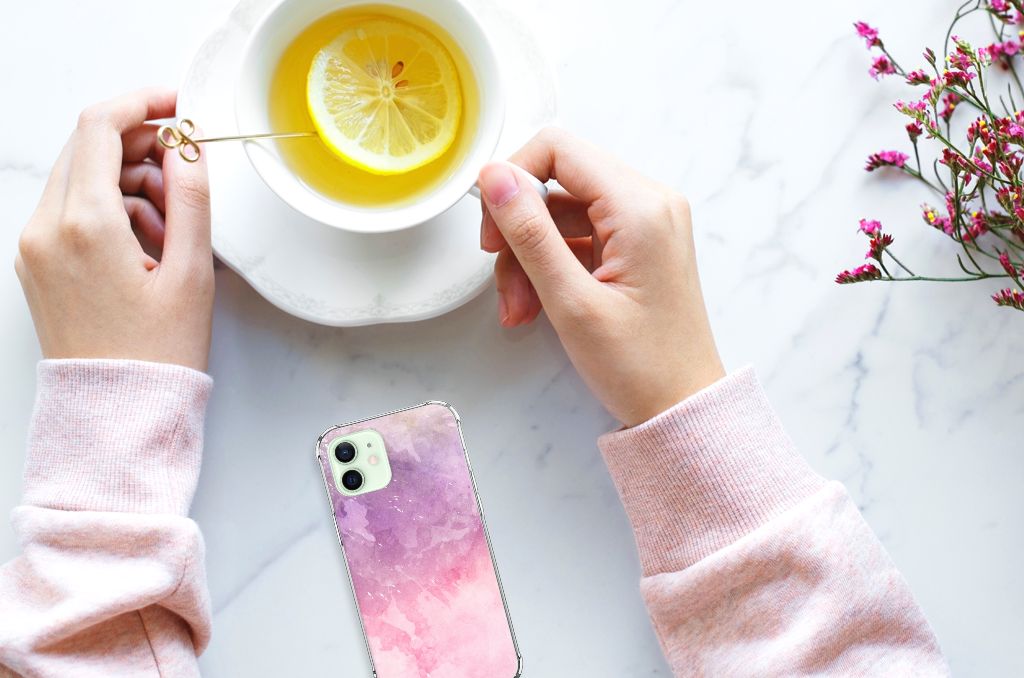 Back Cover iPhone 12 Mini Pink Purple Paint B2C Telecom