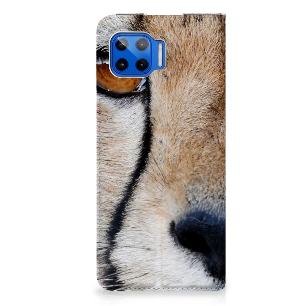 Motorola Moto G 5G Plus Hoesje maken Cheetah met close-up van jachtluipaard gezicht.