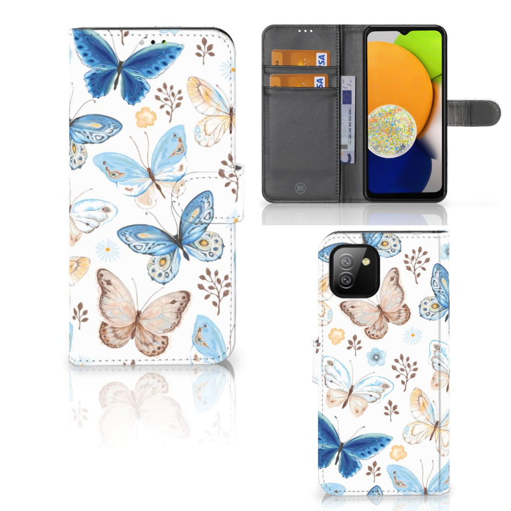 Telefoonhoesje met Pasjes voor Samsung Galaxy A03 Vlinder
