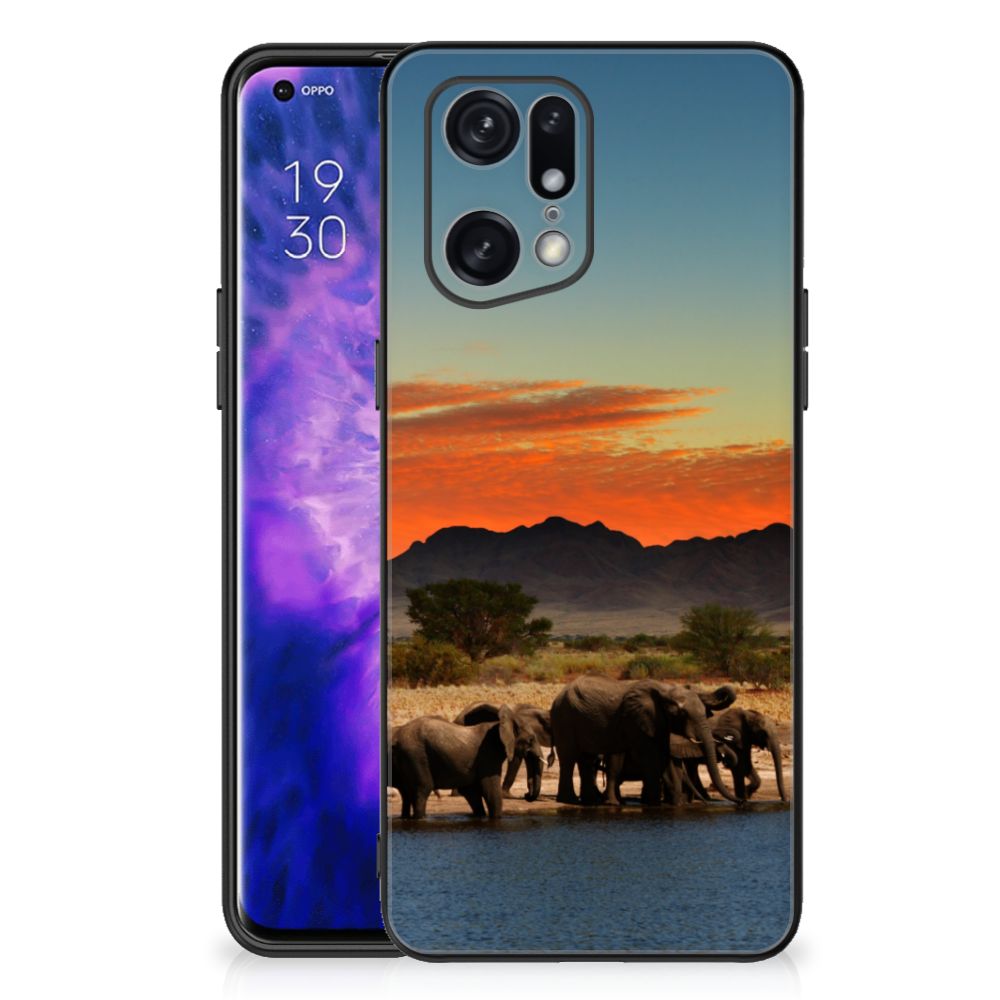 OPPO Find X5 Pro Dierenprint Telefoonhoesje Olifanten