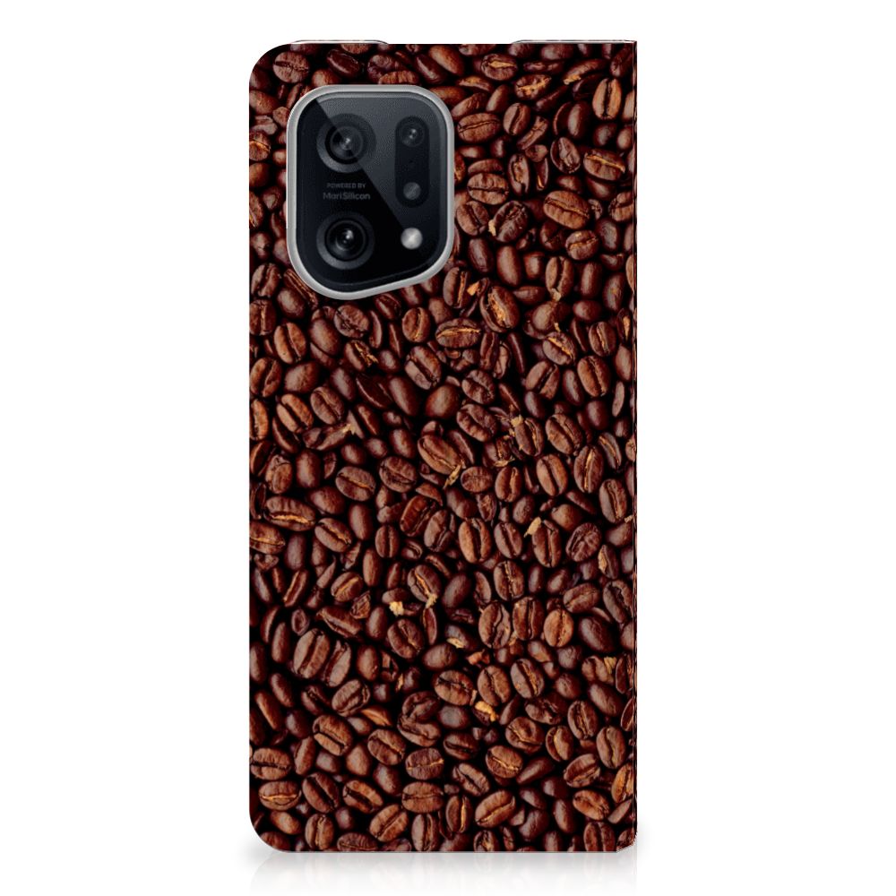 OPPO Find X5 Flip Style Cover Koffiebonen - B2C Telecom