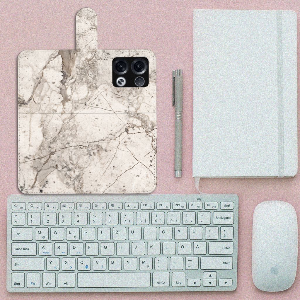 OPPO Reno8 Pro Bookcase Marmer Beige