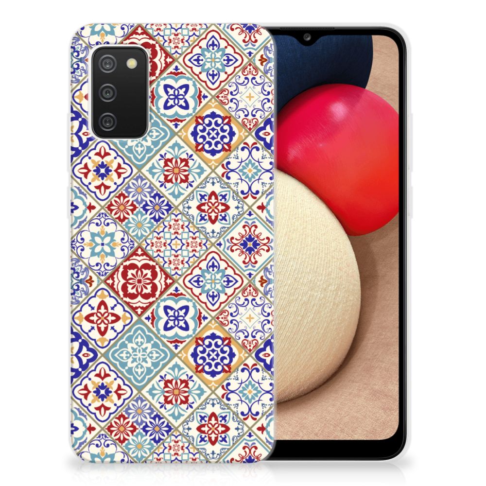 Samsung Galaxy A02s TPU Siliconen Hoesje Tiles Color B2C Telecom