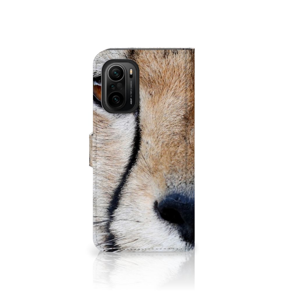 Poco F3 | Xiaomi Mi 11i Telefoonhoesje met Pasjes Cheetah close-up van cheeta gezicht