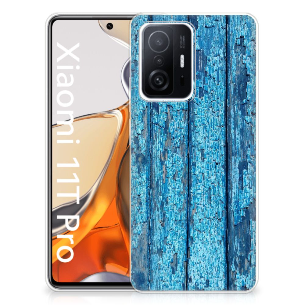 Xiaomi 11T | 11T Pro Bumper Hoesje Wood Blue