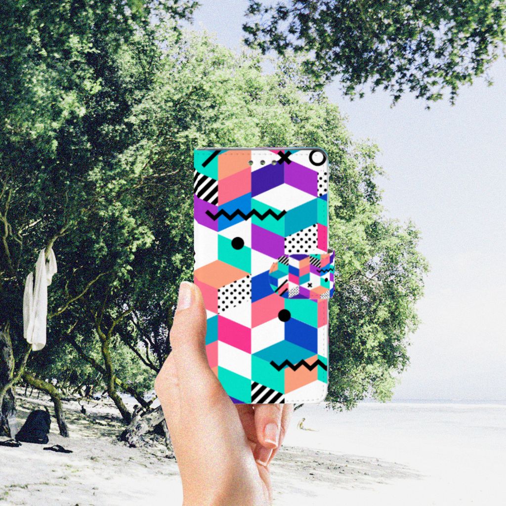 Sony Xperia XZ1 Book Case Blokken Kleurrijk