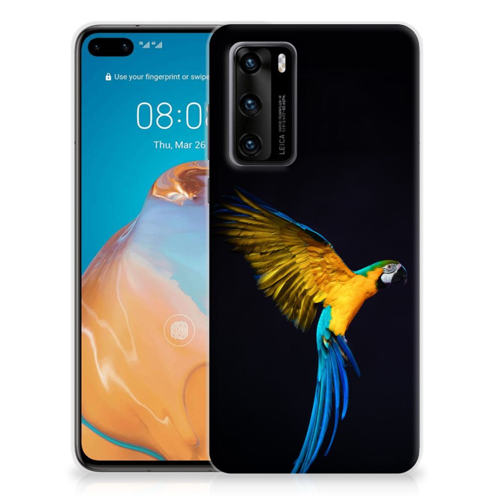 Huawei P40 TPU Hoesje Papegaai