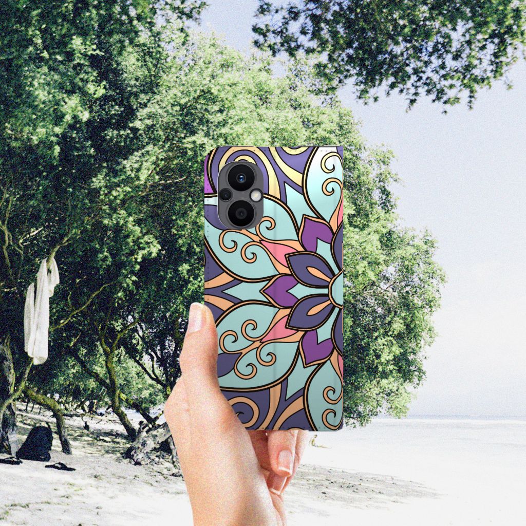 OPPO Reno8 Lite Smart Cover Purple Flower - B2C Telecom
