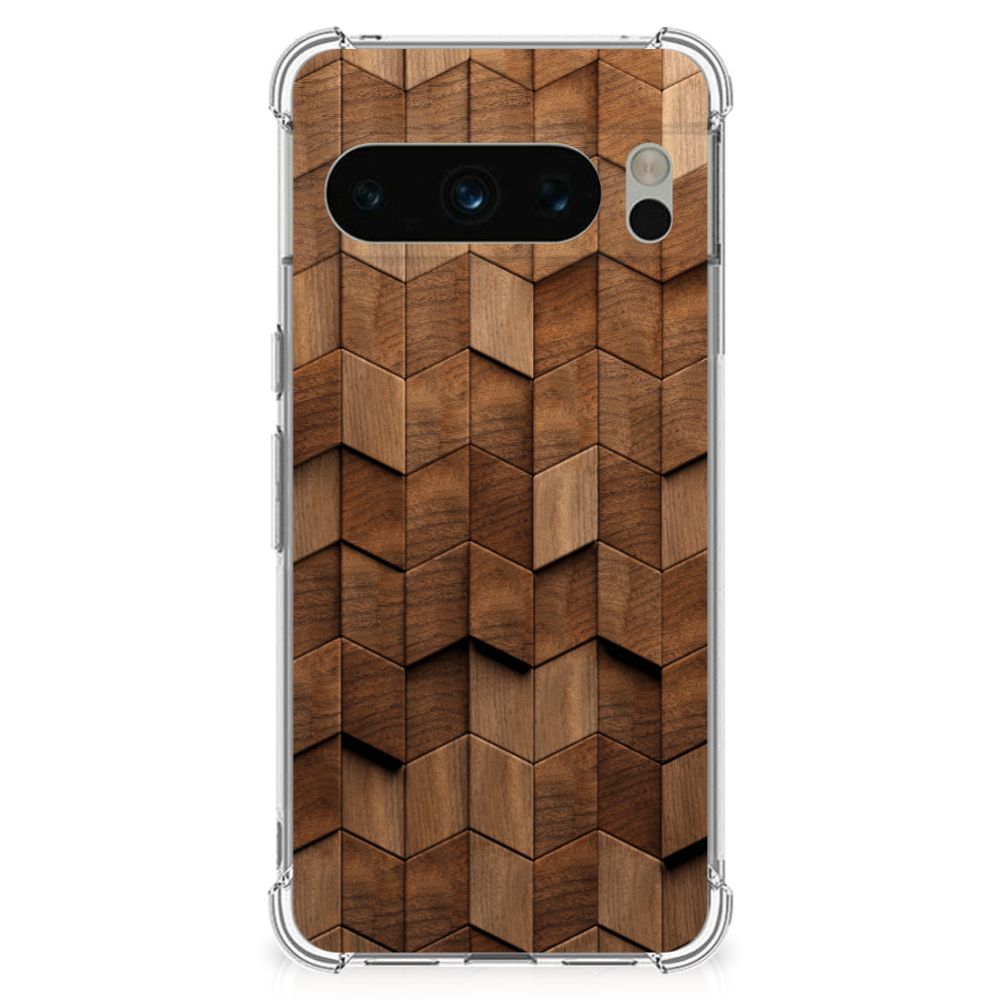 Stevig Telefoonhoesje voor Google Pixel 8 Pro Wooden Cubes