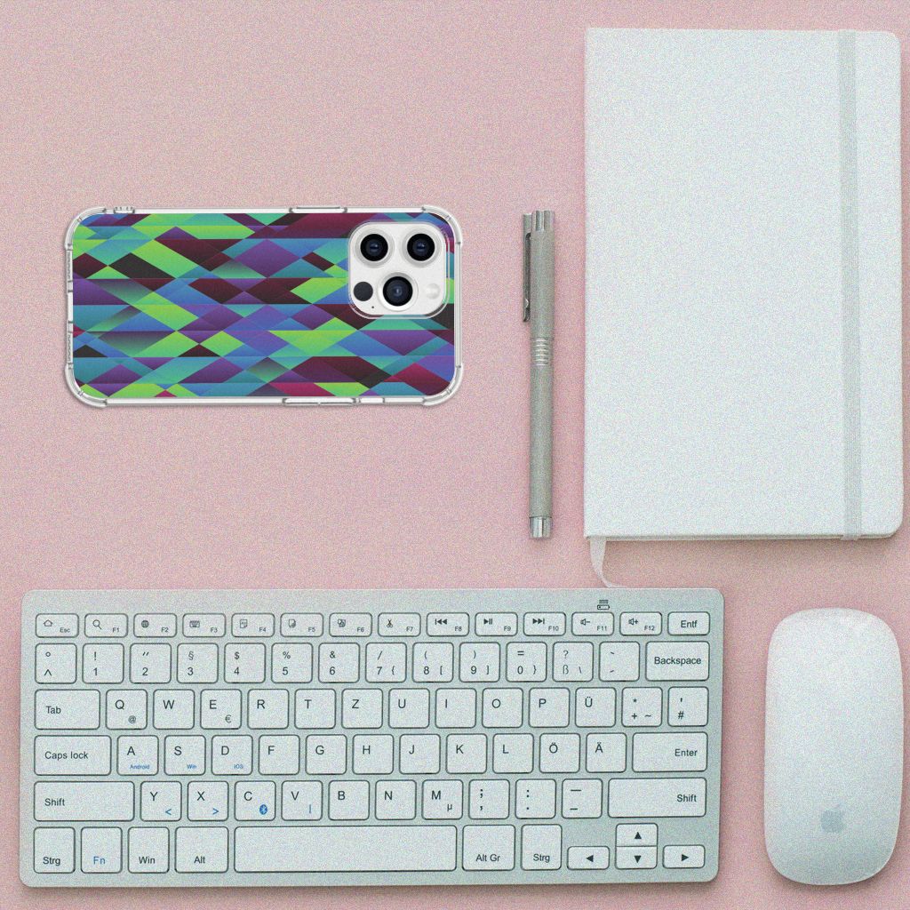 iPhone 13 Pro Max Shockproof Case Abstract Green Blue - B2C Telecom
