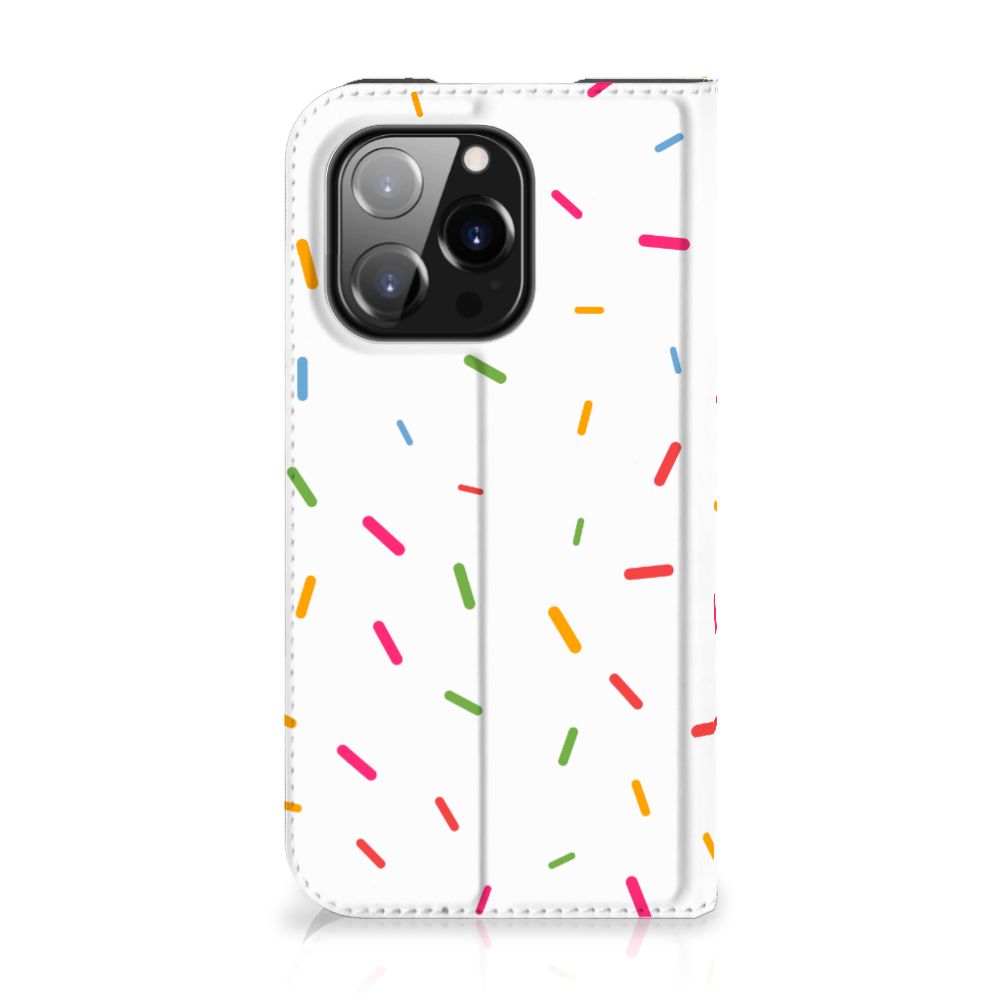 iPhone 14 Pro Flip Style Cover Donut Roze - B2C Telecom