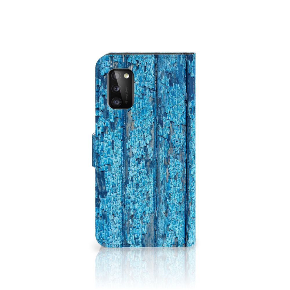 Samsung Galaxy A41 Book Style Case Wood Blue