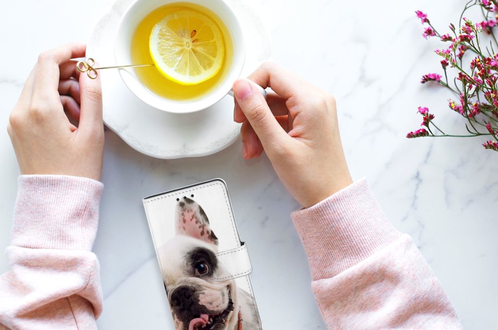 Huawei Ascend P8 Lite Telefoonhoesje met Pasjes Franse Bulldog