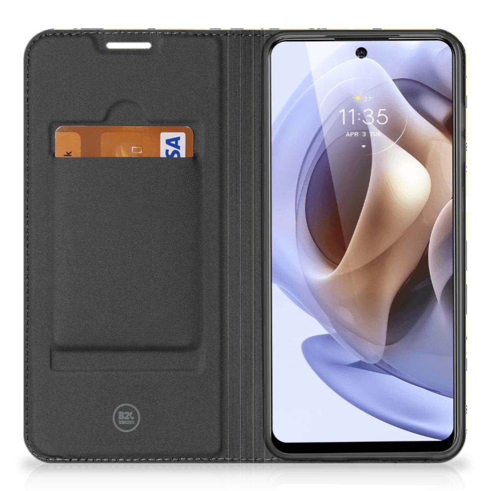 Mobiel BookCase Motorola Moto G31 | G41 Punk Geel - B2C Telecom