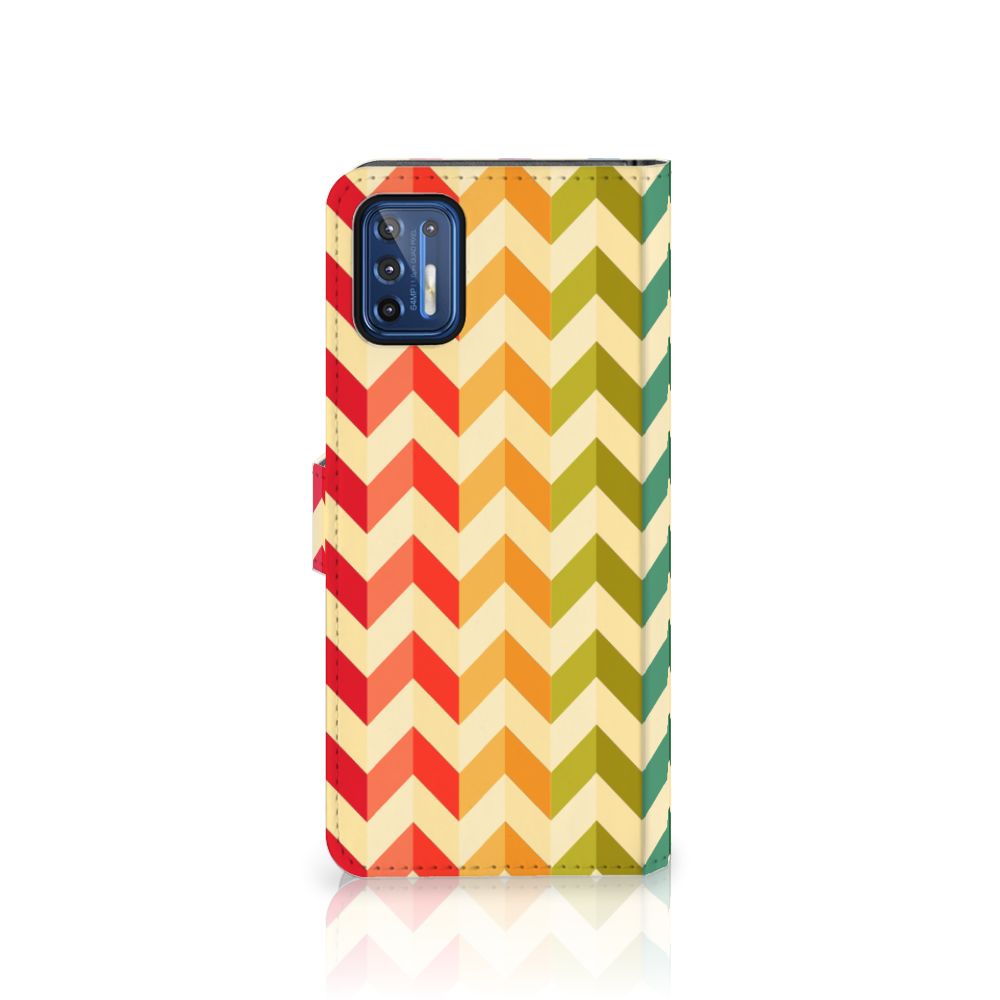 Motorola Moto G9 Plus Telefoon Hoesje Zigzag Multi Color