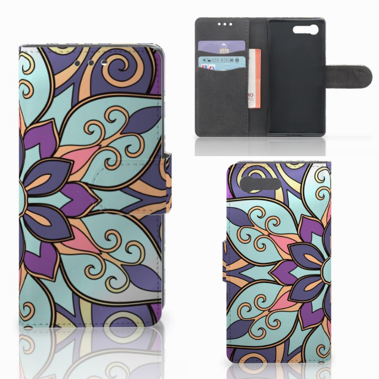 Sony Xperia X Compact Hoesje Purple Flower