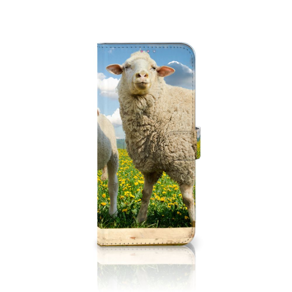 Motorola Moto G60s Telefoonhoesje met Pasjes Schaap en Lammetje