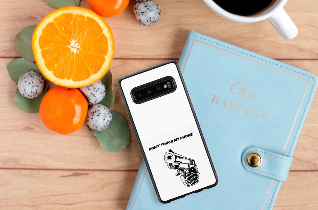 Samsung Galaxy S10+ TPU Hoesje Gun Don't Touch My Phone B2C Telecom