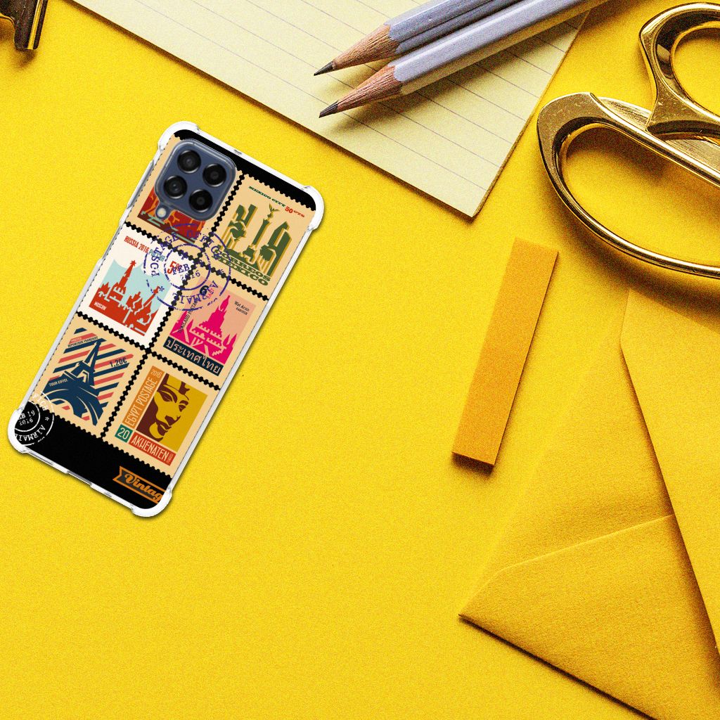 Samsung Galaxy M53 Telefoonhoesje met valbescherming Postzegels B2C Telecom