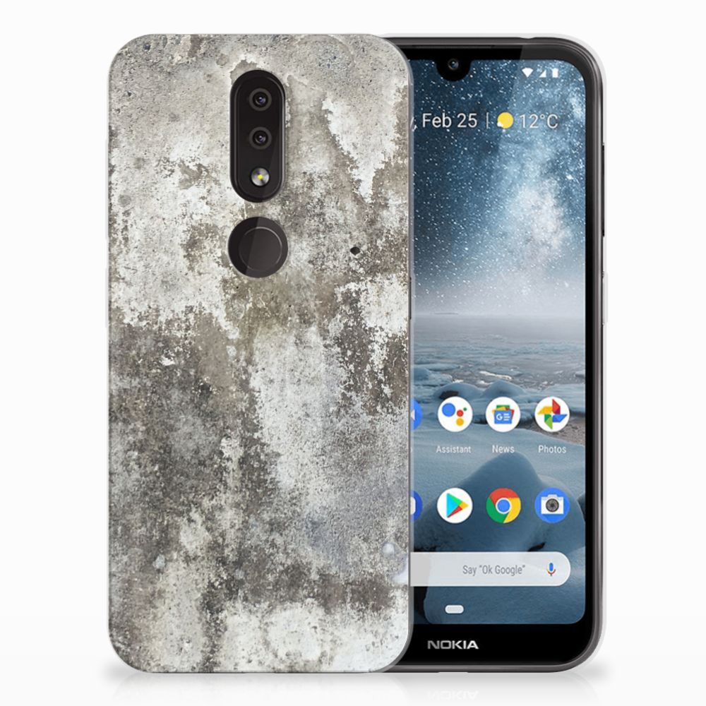 Nokia 4.2 TPU Siliconen Hoesje Beton Print