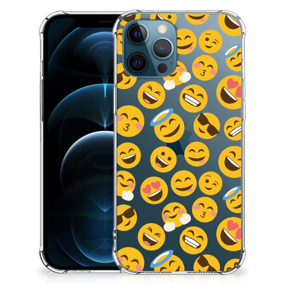 iPhone 12 | 12 Pro Doorzichtige Silicone Hoesje Emoji