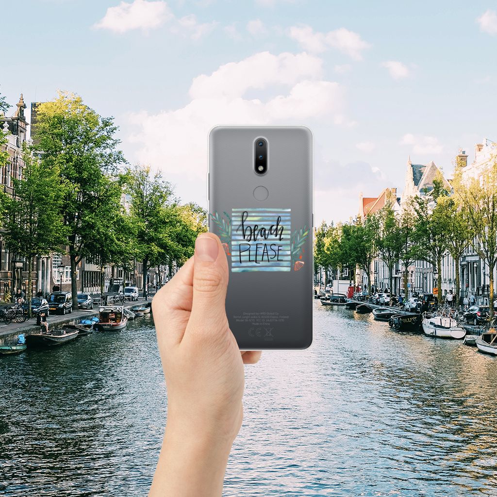 Nokia 2.4 Telefoonhoesje met Naam Boho Beach