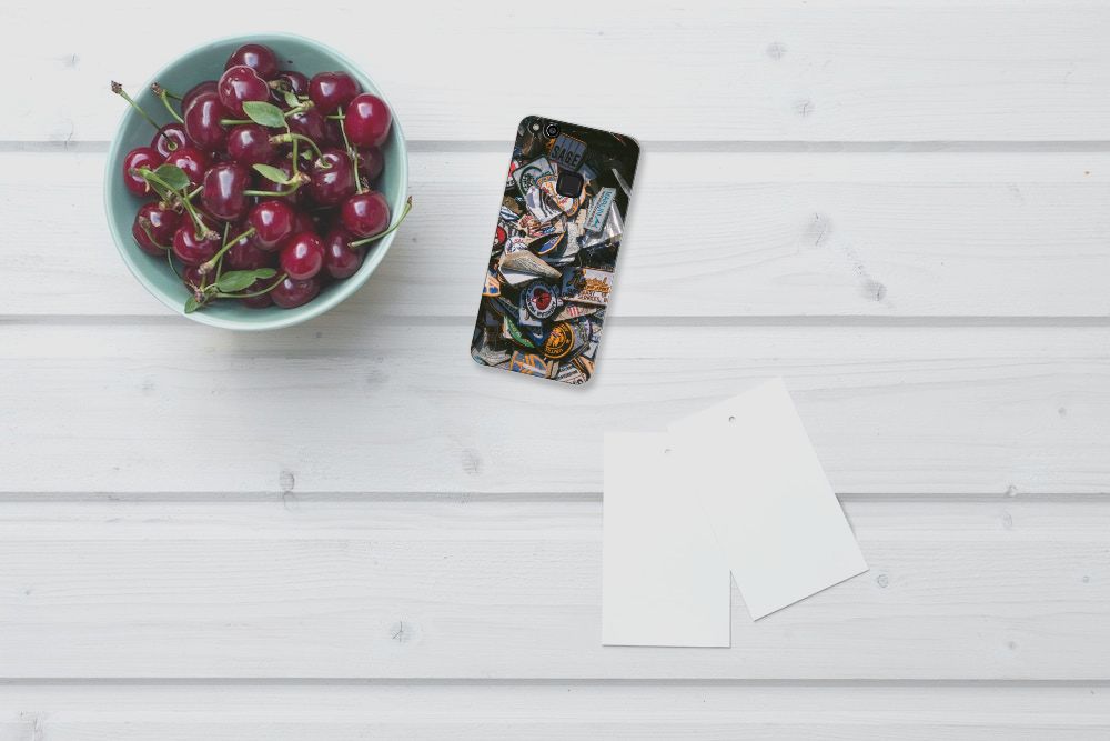 Huawei P10 Lite Siliconen Hoesje met foto Badges