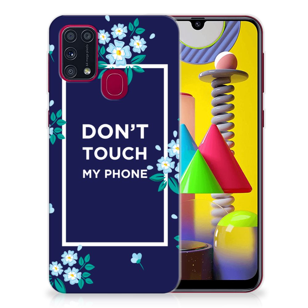 Samsung Galaxy M31 Silicone-hoesje Flowers Blue DTMP B2C Telecom