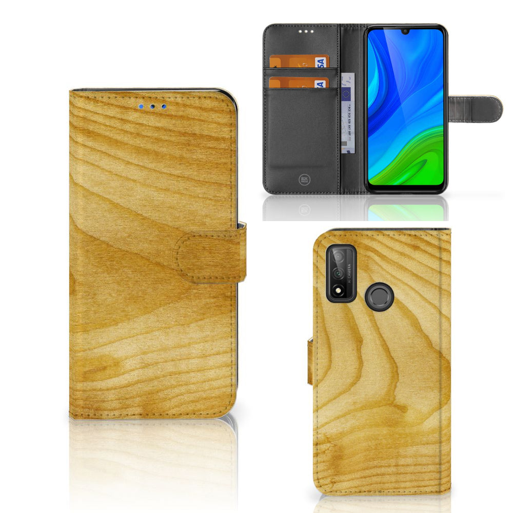 Huawei P Smart 2020 Book Style Case Licht Hout