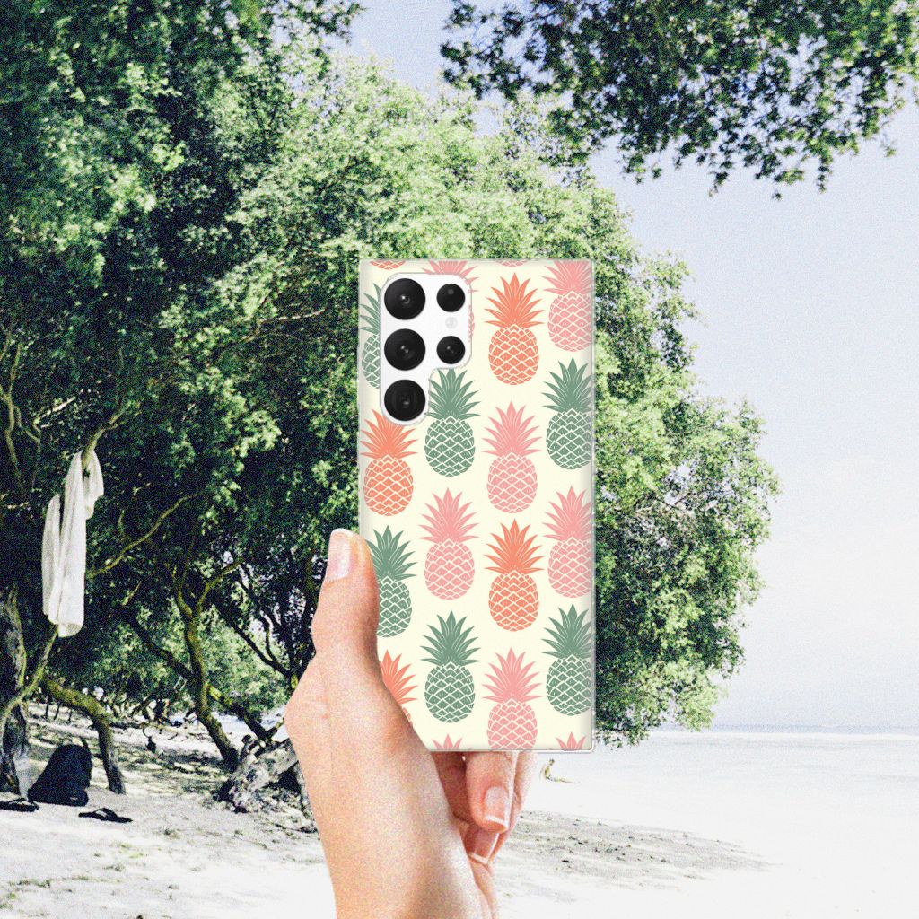 Samsung Galaxy S22 Ultra Siliconen Case Ananas B2C Telecom