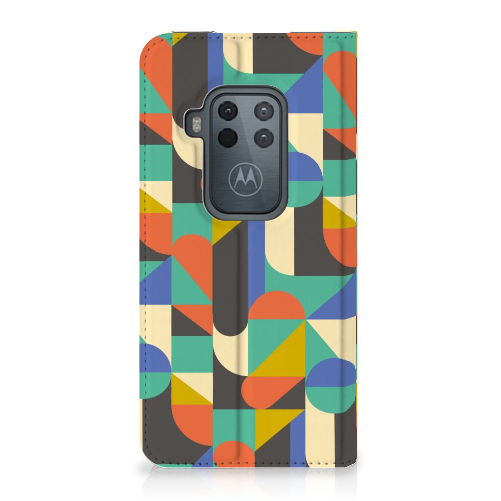 Motorola One Zoom Hoesje met Magneet Funky Retro - B2C Telecom