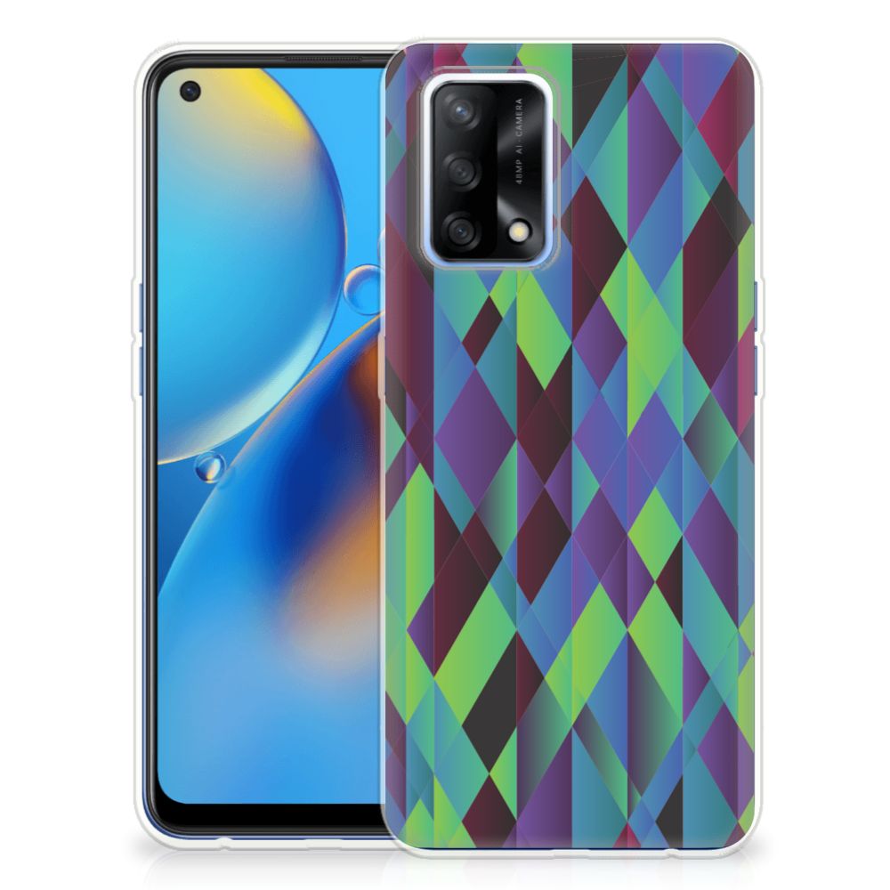OPPO A74 4G TPU Hoesje Abstract Green Blue B2C Telecom