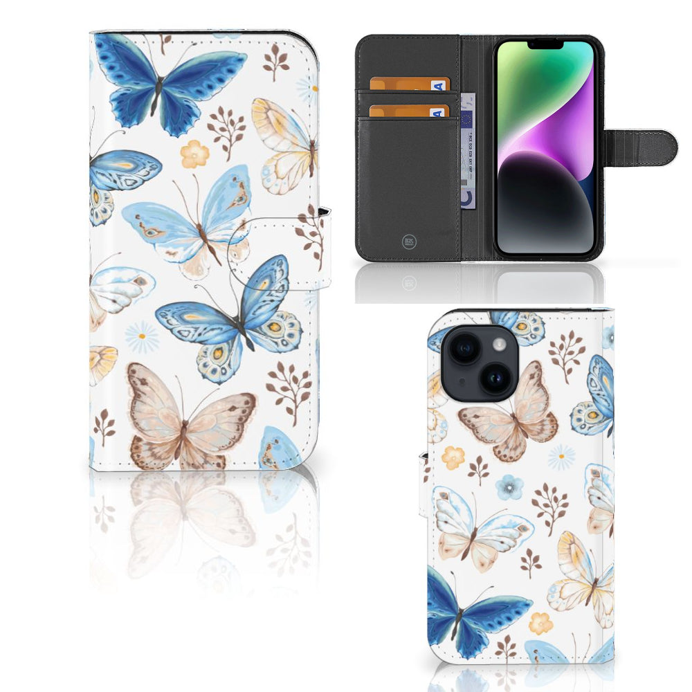 Telefoonhoesje met Pasjes voor iPhone 15 Vlinder