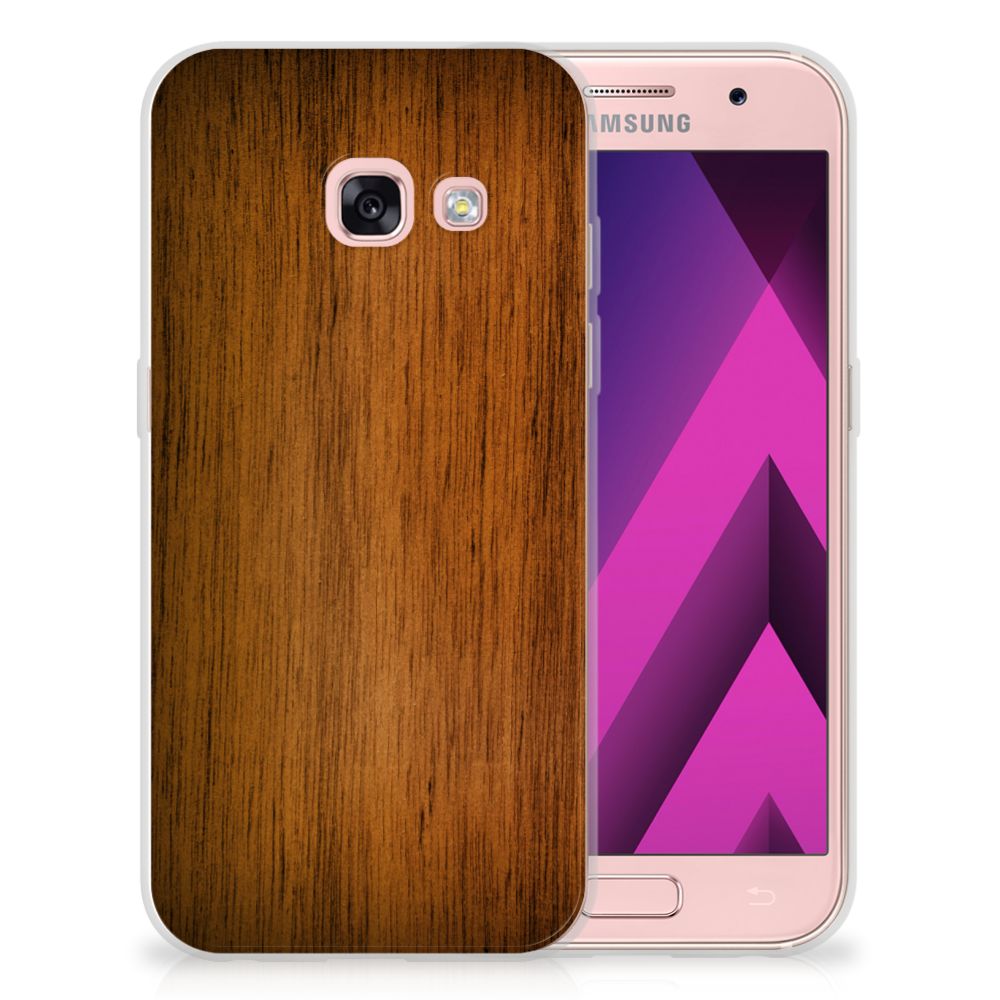 Samsung Galaxy A3 2017 Bumper Hoesje Donker Hout