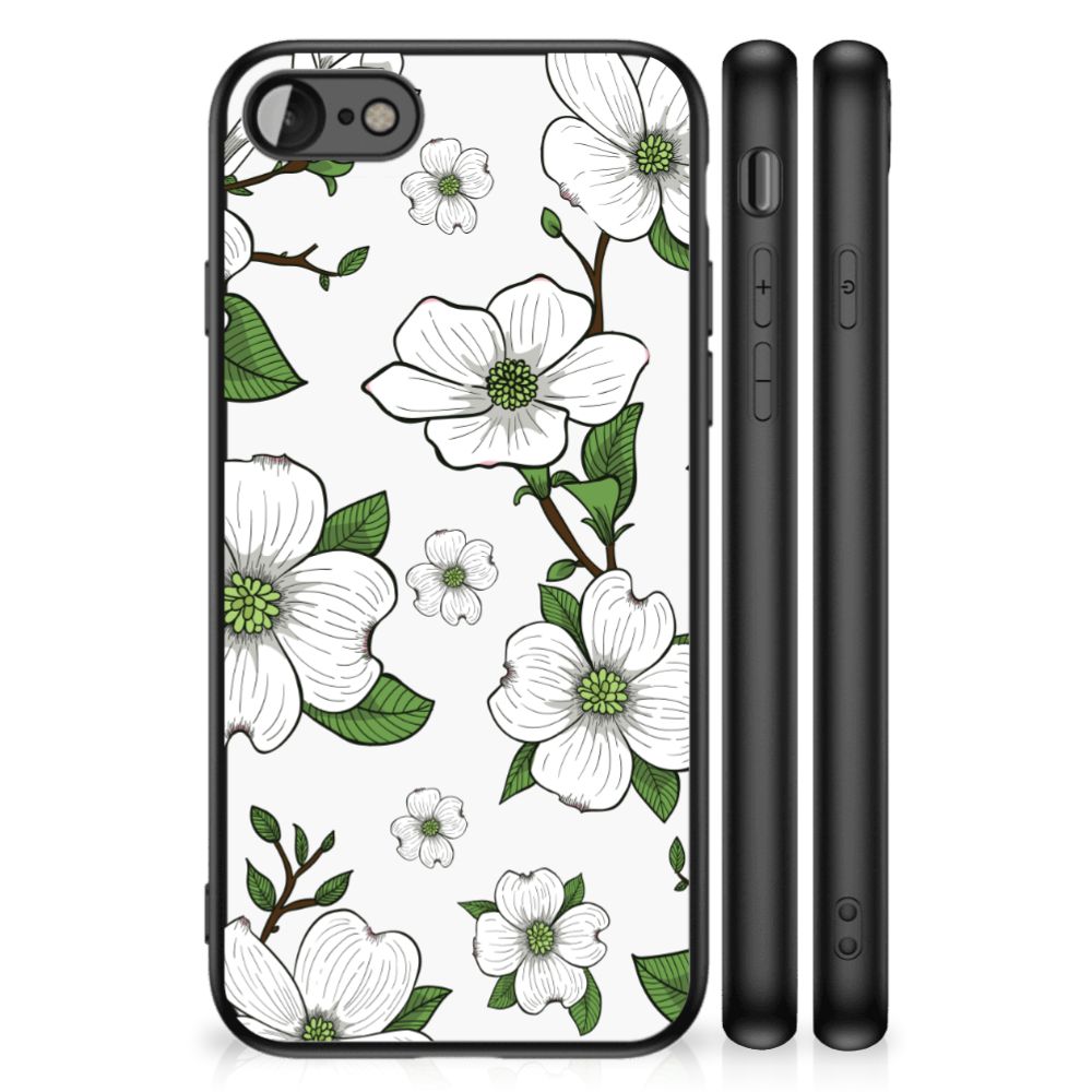 iPhone SE 2022 | SE 2020 | 7/8 Bloemen Hoesje Dogwood Flowers met schokabsorberende bescherming en bloemenprint.