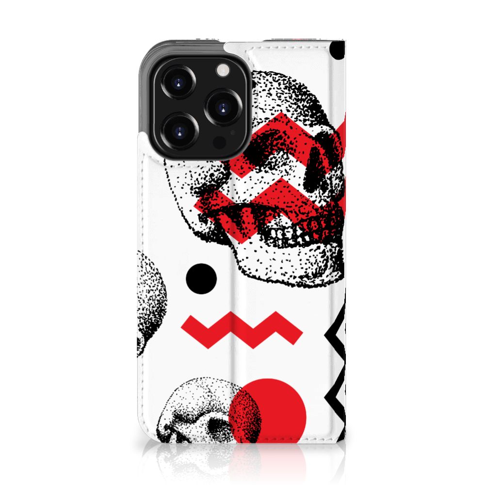 Mobiel BookCase iPhone 13 Pro Skull Red - B2C Telecom