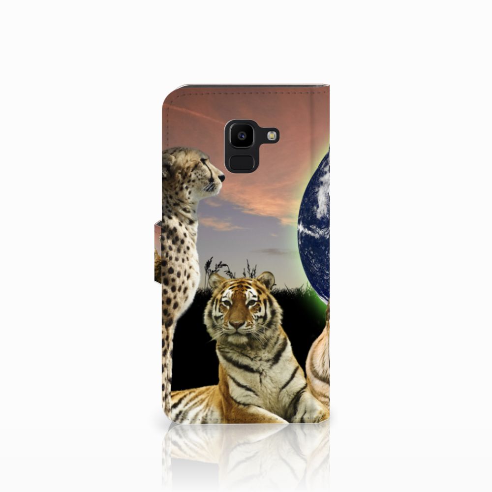 Samsung Galaxy J6 2018 Telefoonhoesje met Pasjes Roofdieren
