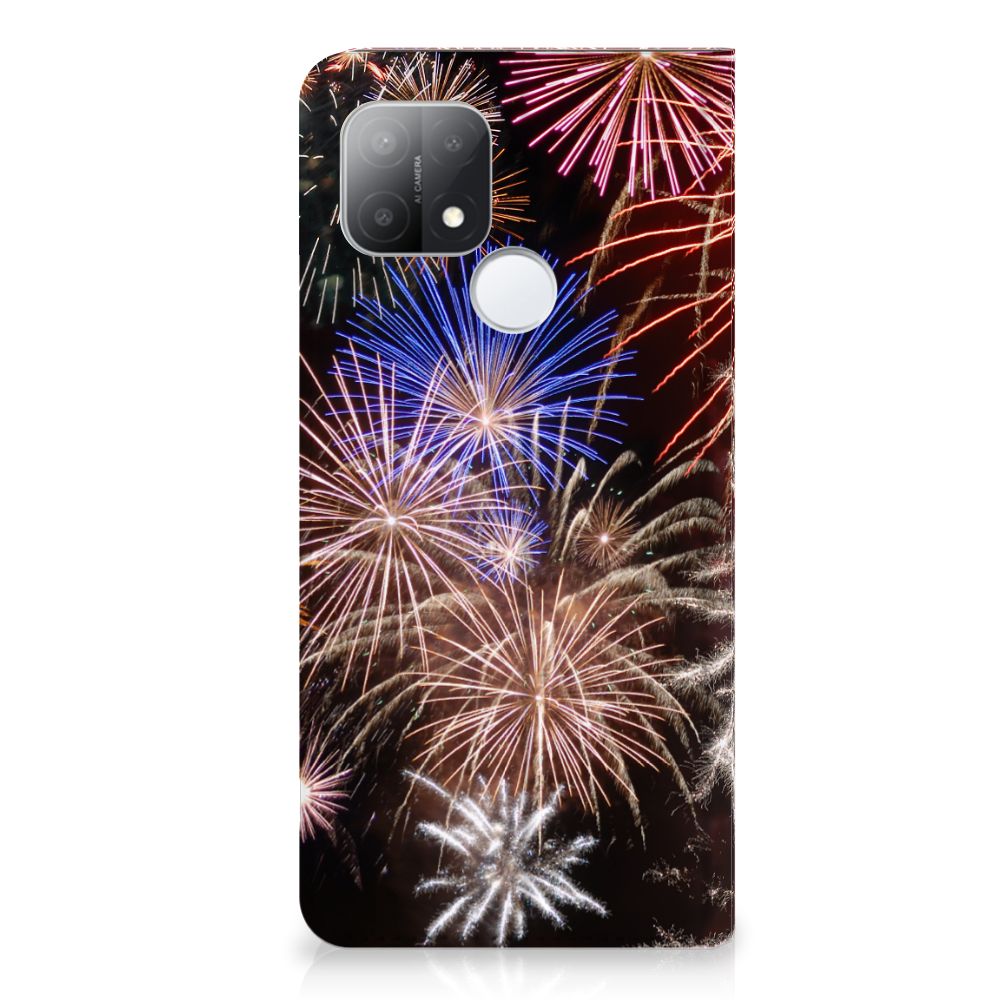 OPPO A15 Hippe Standcase Vuurwerk - B2C Telecom