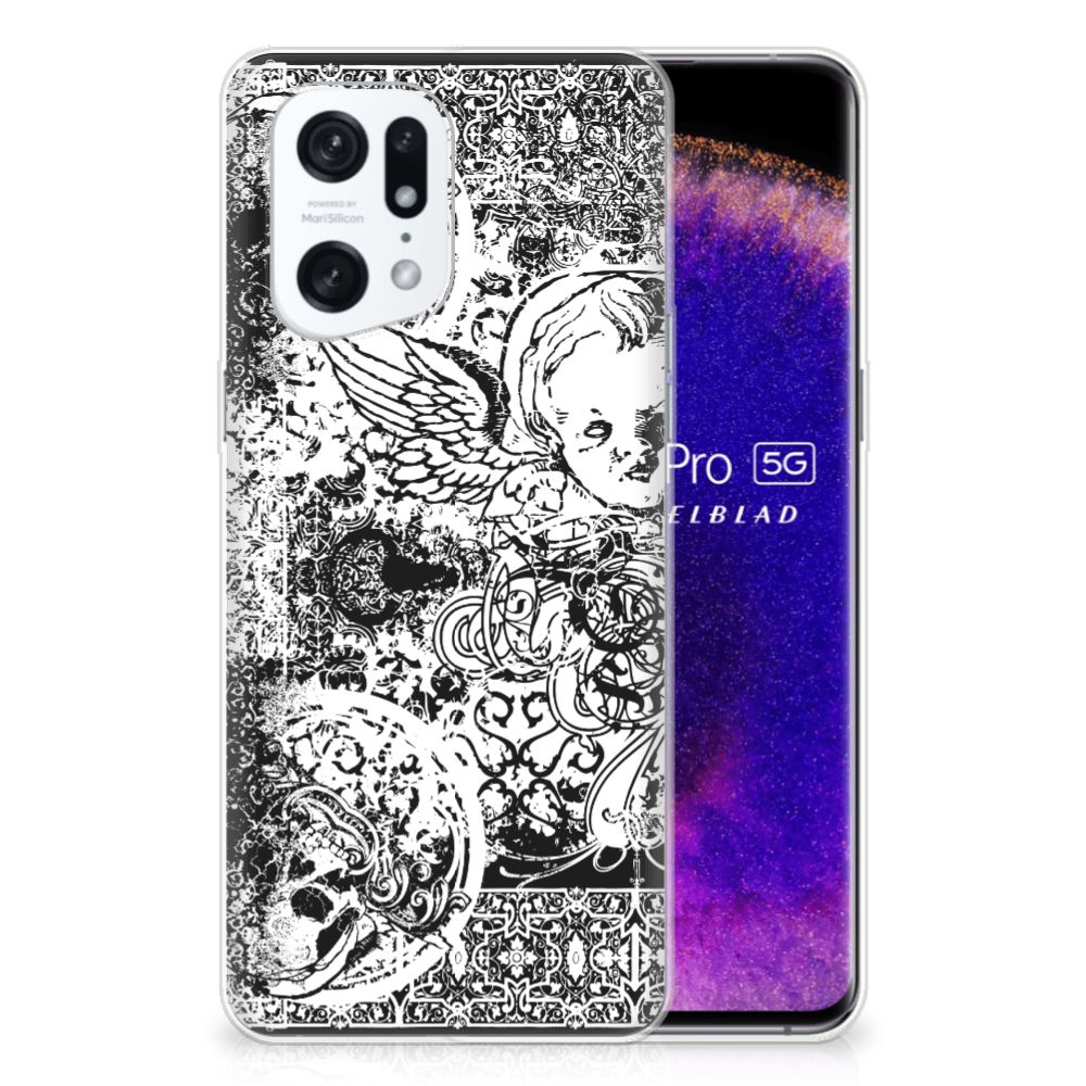 Silicone Back Case OPPO Find X5 Pro Skulls Angel B2C Telecom
