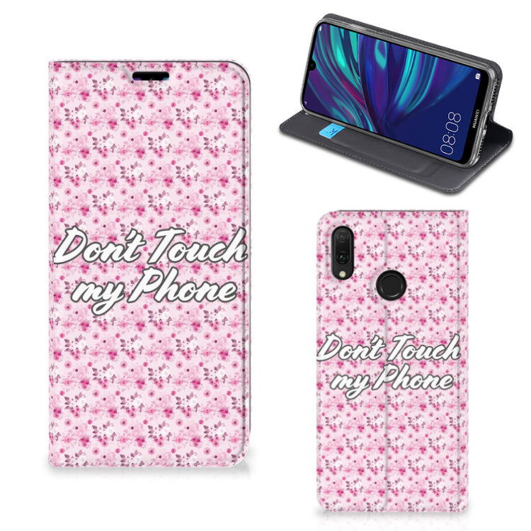 Huawei Y7 hoesje Y7 Pro (2019) Design Case Flowers Pink DTMP