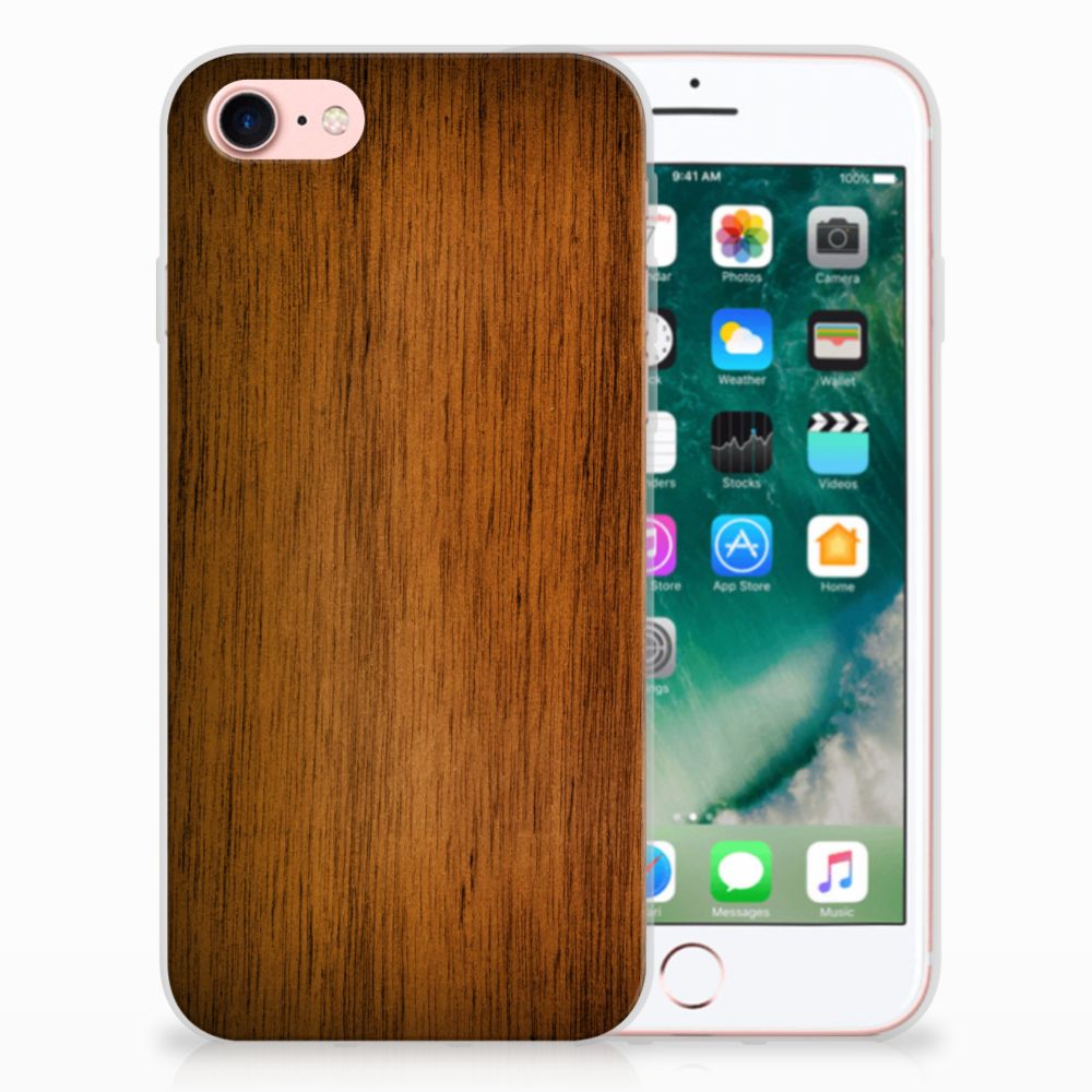 iPhone SE 2022 | SE 2020 | 8 | 7 Bumper Hoesje Donker Hout