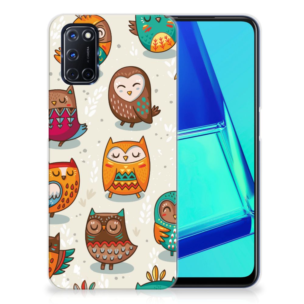 OPPO A52 | A72 TPU Hoesje Vrolijke Uilen B2C Telecom