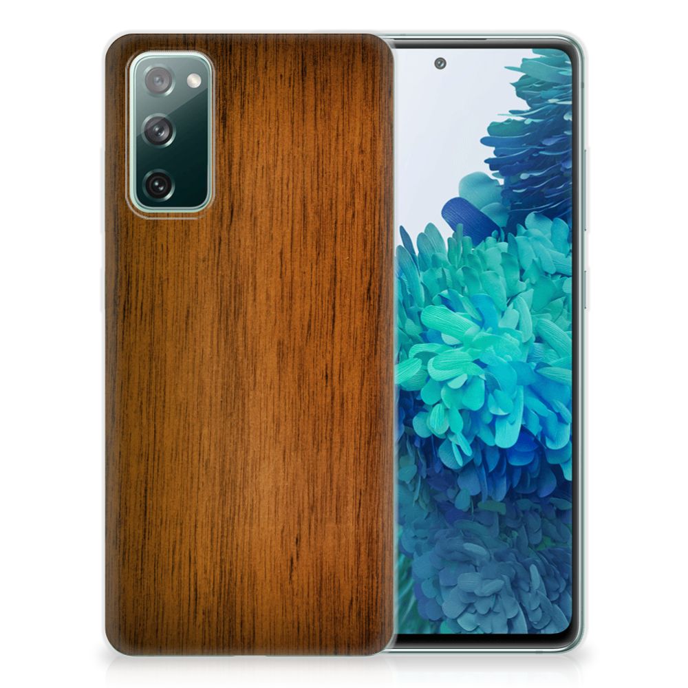 Samsung Galaxy S20 FE Bumper Hoesje Donker Hout