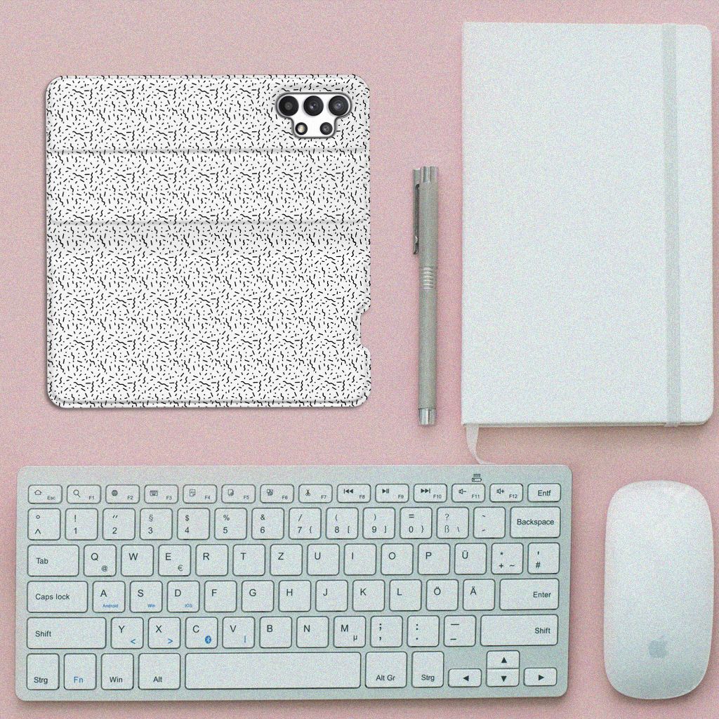 Samsung Galaxy A32 4G | A32 5G Enterprise Editie Hoesje met Magneet Stripes Dots - B2C Telecom