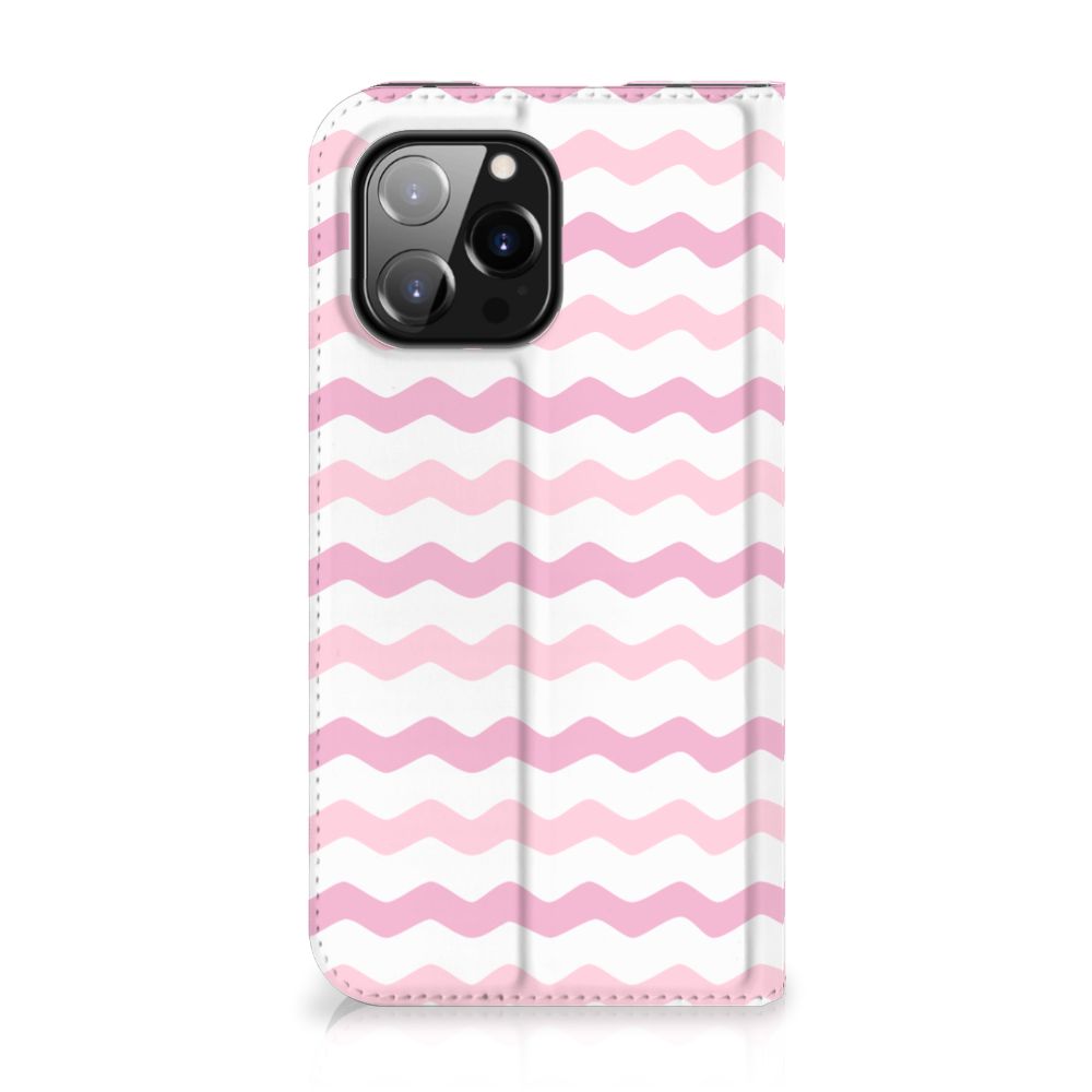 iPhone 14 Pro Max Hoesje met Magneet Waves Roze