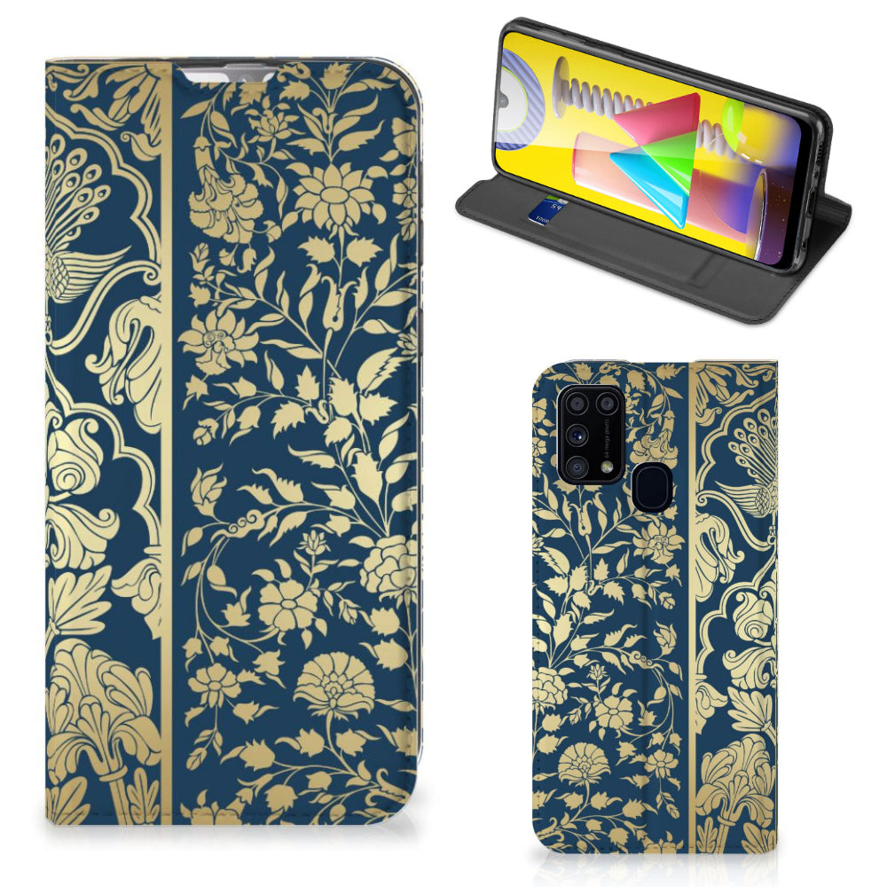 Samsung Galaxy M31 Smart Cover Beige Flowers